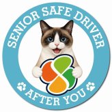カーサイン 高齢者マーク SENIOR SAFE DRIVER スノーシュー マグネット 強力 直径13cm 肉球 日本製 車 ステッカー