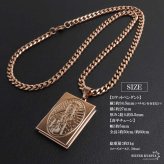 ステンレス ロケットネックレス HIPHOP 喜平チェーンネックレス ロケットペンダント マリアネックレス 写真 記念 思い出 50cm 60cm ピンク 聖母 6面カット メンズ 男性 金属アレルギー対応