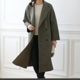 Filomo チェスターコート レディース 秋冬 カシミヤブレンド ウール ツイード ロング丈 9号/11号/13号 ブラックツイード 卒業式 入学式 母 女性 30代 40代 50代 60代 ギフト プレゼント 6F (02000228r)