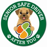 カーサイン 高齢者マーク SENIOR SAFE DRIVER ボーダーテリア マグネット 強力 直径13cm 肉球 日本製 車 ステッカー