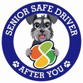 カーサイン 高齢者マーク SENIOR SAFE DRIVER ミニチュアシュナウザー ステッカー シール 直径13cm 肉球 日本製 車