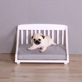 ペットベッド giocoso パイン材 天然木 S・M ライトブラウン・ホワイト W52.5xD42.8xH34cm 犬 猫 ペット家具 ペット用品 ライトブラウン ホワイト おしゃれ