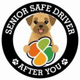 カーサイン 高齢者マーク SENIOR SAFE DRIVER ボーダーテリア ステッカー シール 直径13cm 肉球 日本製 車