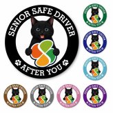 カーサイン 高齢者マーク SENIOR SAFE DRIVER 黒 マグネット 強力 直径13cm 肉球 日本製 車 ステッカー