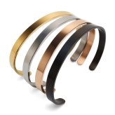 ステンレス 幅6mm 平打ちバングル シンプル 4カラー ブレスレット レディース メンズ ユニセックス アクセサリー 手首 大人 きれいめ カジュアル ミニマル ベーシック 重ね付け おしゃれ デイリー 男女兼用 金属アレルギー対応