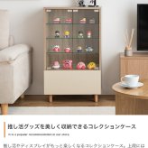 推し活 棚 推し活収納 コレクションケース 幅50cm ガラスケース フィギュアケース 引き出し付き 可動棚 アクスタ収納 木目調