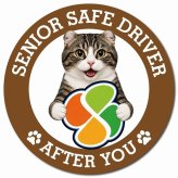 カーサイン 高齢者マーク SENIOR SAFE DRIVER キンカロー マグネット 強力 直径13cm 肉球 日本製 車 ステッカー