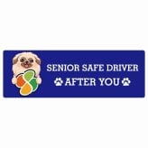 カーサイン 高齢者マーク SENIOR SAFE DRIVER ペキニーズ ステッカー シール 長方形 15x5cm 肉球 日本製 車