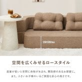 フロアソファ ルメール 2WAY 幅170cm 2人掛け ローソファ ソファベッド 背もたれを倒して変形 クッション2個付き ウレタン 座面高20cm 低座面 組立不要 圧縮梱包 一人暮らし ワンルーム リビング おしゃれ ベージュ グレー 全5色