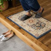 ラグ カーペット 玄関 屋内 屋外 輸 入 ネカル アイボリー 約50×80cm 長方形 民族調 エスニック モダン シンプル オールシーズン 丈夫 50×80cm ルカス ブルー 新生活