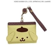 ポムポムプリン パスケース リール付き 定期入れ キャラクターグッズ サンリオ グッズ 通勤 通学 ICカードケース かわいい おしゃれ レディース キッズ 子供用 サンリオ正規ライセンス品