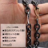 太角チェーン 幅11mm シルバー ゴールド イーグルフック チェーンネックレス フェザーネックレス チェーン 燻 太角チェーンセット 太め 太幅 極太 全てステンレス素材！