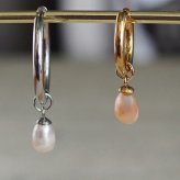 フープピアス用 チャーム バロック パール 淡水パール ひと粒 かわいい おしゃれ イメチェン 2Way 着せ替え 1個