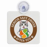 カーサイン 高齢者マーク SENIOR SAFE DRIVER サバ白 車内用 吸盤タイプ 収れん火災防止タイプ 肉球 日本製 車 ステッカー