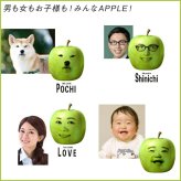敬老の日 【2顔用】顔写真で作る 青りんご 顔 Tシャツ アップル フェイス ホワイト 白 ［おもしろ 家族 子供 夫婦 面白い ギフト グッズ 誕生日 ウケる プレゼント メンズ レディース キッズ お揃い ペア 写真入り 写真プリント］(gift)(gift5)