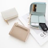 2スマートキーBOX付き L字ファスナーウォレット 【 シュリンクレザー 】 本革 キーケース