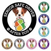 カーサイン 高齢者マーク SENIOR SAFE DRIVER ジャックラッセルテリア ステッカー シール 直径13cm 肉球 日本製 車