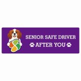 カーサイン 高齢者マーク SENIOR SAFE DRIVER コーイケルホーンディエ ステッカー シール 長方形 20x6.7cm 肉球 日本製 車