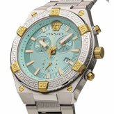 ヴェルサーチェ 腕時計 メンズ ライトブルー アクアブルー シルバー ゴールド クロノグラフ 46mm VERSACE SPORTY GRECA スイス製 メンズ腕時計 高級 ブランド おしゃれ プレゼント ギフト 成人 卒業 入学