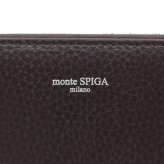 モンテスピガ　monte SPIGA　ラウンドファスナー長財布　MOSMSP103DBR　濃茶　ダークブラウン　シュリンクレザー　牛革　ラウンドジップ ロングウォレット