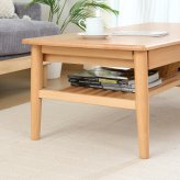 引出し棚付きセンターテーブル カミュ ナチュラル・ブラウン 2色展開 ローテーブル リビングテーブル 折りたたみ 省スペース おしゃれ シンプル 新生活 家具 インテリア 不二貿易