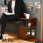WU サイドテーブル ONST0204 S字サイドテーブル S字ラック ５の字サイドテーブル ジグザグ 幅40cm 奥行き20cm 3段 コンパクト 木目調 ソファーサイド ベッドサイド サイドラック Ｓ字 ディスプレ 新築祝い 引越し祝い