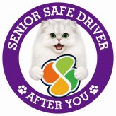 カーサイン 高齢者マーク SENIOR SAFE DRIVER チンチラ ステッカー シール 直径13cm 肉球 日本製 車
