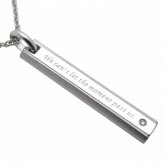 【レーザー刻印対応】【15文字まで刻印◎】ペアネックレス ステンレス アクセサリー ダイヤモンド スティック シンプル ペンダント メンズ レディース