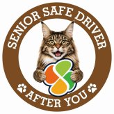 カーサイン 高齢者マーク SENIOR SAFE DRIVER メインクーン ステッカー シール 直径13cm 肉球 日本製 車