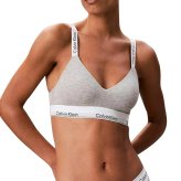 カルバンクライン Calvin Klein(CK) ブラ&ショーツ Tバック セット ロゴ 無地 ノンワイヤー アンダーウェア インナー 下着 QF8504+QF8518 050 レディース グレー