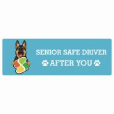 カーサイン 高齢者マーク SENIOR SAFE DRIVER シェパード ステッカー シール 長方形 15x5cm 肉球 日本製 車