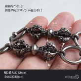 ウォレットチェーン 財布 メンズ 金剛杵 ユニークチェーン 十字架 クロス 316L ごつめ 2クリップ ロング 長め ガンメタ ブラック 個性的 ズボン 財布紐 盗難防止 紛失防止 男性