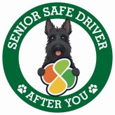 カーサイン 高齢者マーク SENIOR SAFE DRIVER スコティッシュテリア ステッカー シール 直径13cm 肉球 日本製 車