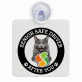 カーサイン 高齢者マーク SENIOR SAFE DRIVER ネベロング 車内用 吸盤タイプ 収れん火災防止タイプ 肉球 日本製 車 ステッカー