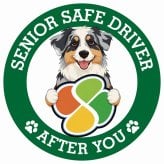 カーサイン 高齢者マーク SENIOR SAFE DRIVER オーストラリアンシェパード ステッカー シール 直径13cm 肉球 日本製 車