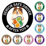 カーサイン 高齢者マーク SENIOR SAFE DRIVER ラフコリー マグネット 強力 直径13cm 肉球 日本製 車 ステッカー