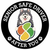 カーサイン 高齢者マーク SENIOR SAFE DRIVER アラスカンマラミュート ステッカー シール 直径13cm 肉球 日本製 車