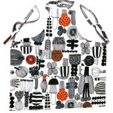 マリメッコmarimekko プータルフリンパルハート 74334－193 エプロン ホワイト／ブラック／オレンジ【キッチン　エプロン　プレゼント　贈り物　母の日　】【御結婚御祝・内祝・新築御祝・還暦御祝・御礼・寿・ギフト包装可能】