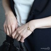 ステンレス 可愛い ハートブレスレット 切り返し チェーンブレスレット お洒落 華奢 細身 ゴールド 18KGP ボールチェーン リンク キュート シンプル ワンポイント レディース 女性 金属アレルギー対応