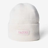パトゥ PATOU WOOL CASHMERE BEANIE ウール カシミア ビーニー AC0788041 ニット帽 ロゴ レディース 帽子