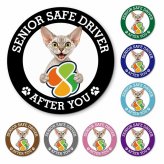 カーサイン 高齢者マーク SENIOR SAFE DRIVER デボンレックス マグネット 強力 直径13cm 肉球 日本製 車 ステッカー