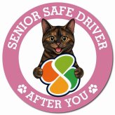 カーサイン 高齢者マーク SENIOR SAFE DRIVER サビ（べっ甲） マグネット 強力 直径13cm 肉球 日本製 車 ステッカー