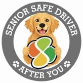 カーサイン 高齢者マーク SENIOR SAFE DRIVER ゴールデンレトリバー ステッカー シール 直径13cm 肉球 日本製 車
