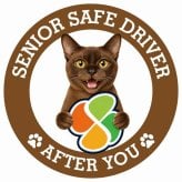 カーサイン 高齢者マーク SENIOR SAFE DRIVER バーミーズ ステッカー シール 直径13cm 肉球 日本製 車