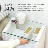 H型 ガラス ナイトテーブル W380×D260×H485mm 強化ガラスガラスサイドテーブル ソファサイドテーブル ベッドサイドテーブル ガラステーブル ガラス製 ベッドサイド 新生活