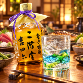 卒業 退職 名入れ ギフト SXX 酒セット むぎ焼酎 二階堂 吉四六 720ml 瓶 & 琉球ガラス 元祖 美ら海 ロックタンブラー 紐リボン付 木箱入り / プレゼント ギフト 退職 記念 誕生日 還暦 古希 喜寿 傘寿 早寿 長寿 祝い