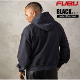 FUBU フブ パーカー メンズ レディース fam-62704 フェイクレザー パッチ フーディー プルオーバー スウェット ウォッシュ加工 ビッグシルエット ストリート ヒップホップ ダンス カジュアル トップス M L XL XXL 2026FW Karlas