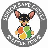 カーサイン 高齢者マーク SENIOR SAFE DRIVER スムースコートチワワ ステッカー シール 直径13cm 肉球 日本製 車