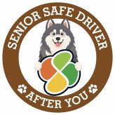 カーサイン 高齢者マーク SENIOR SAFE DRIVER アラスカンマラミュート ステッカー シール 直径13cm 肉球 日本製 車
