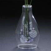 卒業 退職 名入れ 花瓶 淡紫の二重ガラスフラワーベース 専用BOX入り プレゼント 古希 喜寿 誕生日 SXX